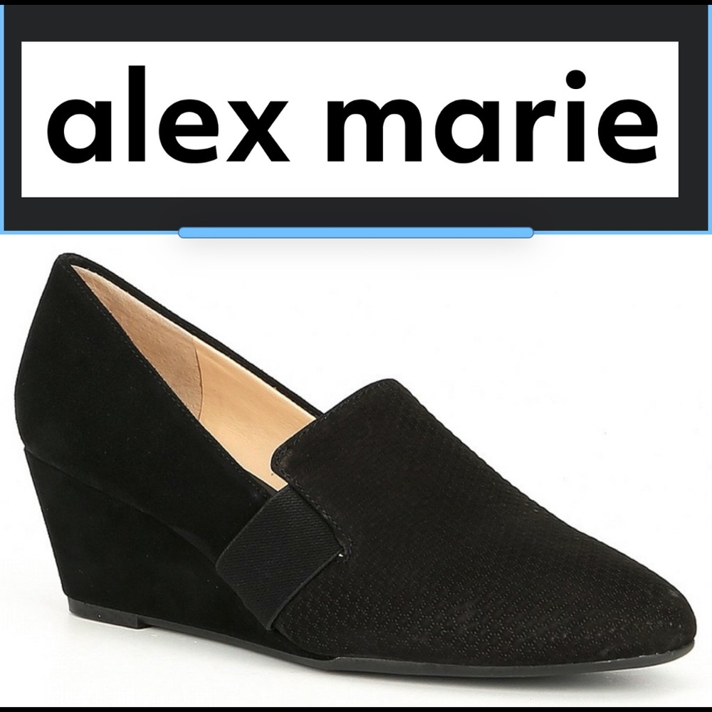 Alex Marie Elastic Wedge Loafers
